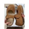 Soft Leather Version~ Heel Height 4cm Mary Jane Shoes Mao Mao Shoes 2025 New Suede Velcro Fleece Warm Casual Shoes