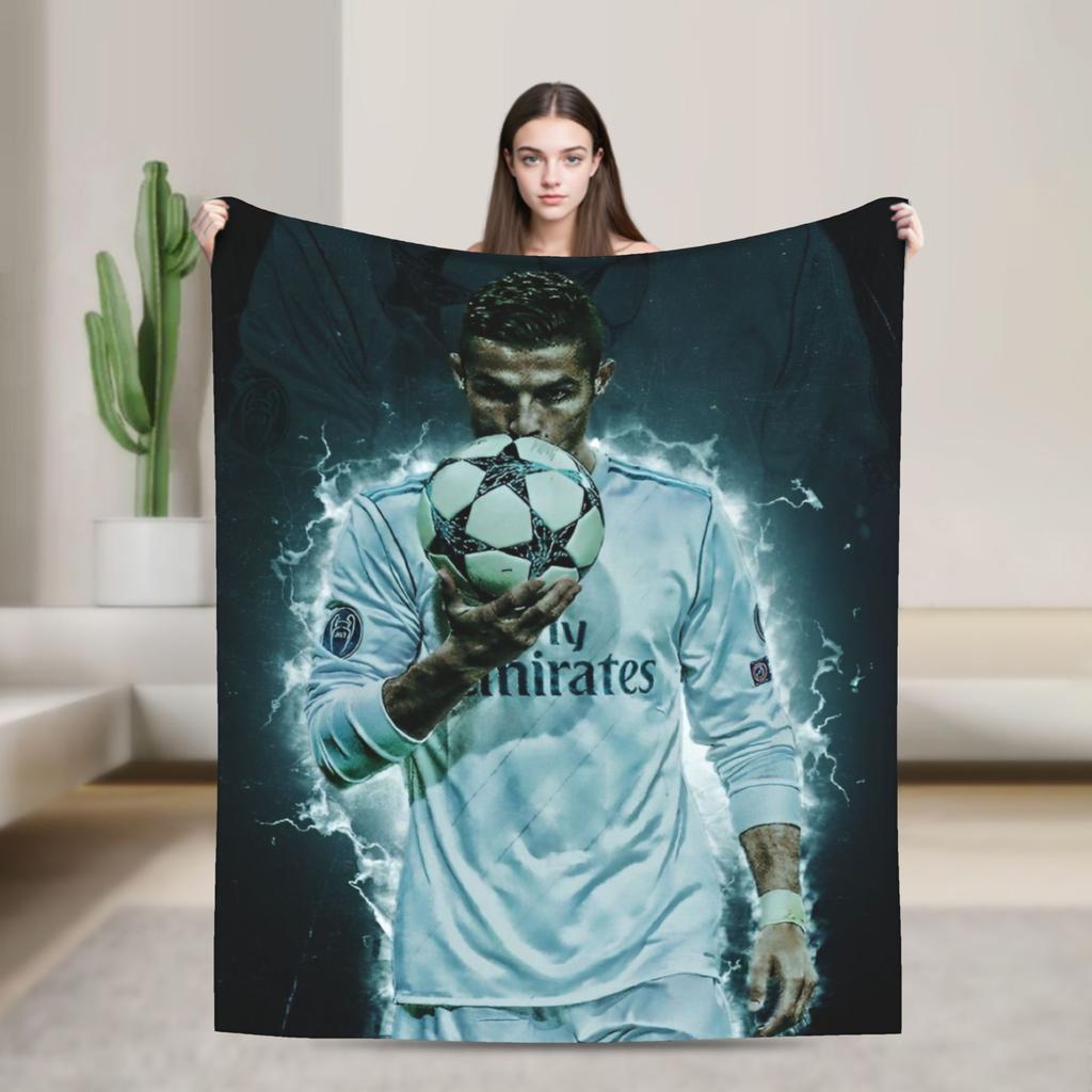 Football CR7 Blankets Coral Fleece Plush Ronaldos Ultra-Soft Throw Blanket for Outdoor Travel Bedspread