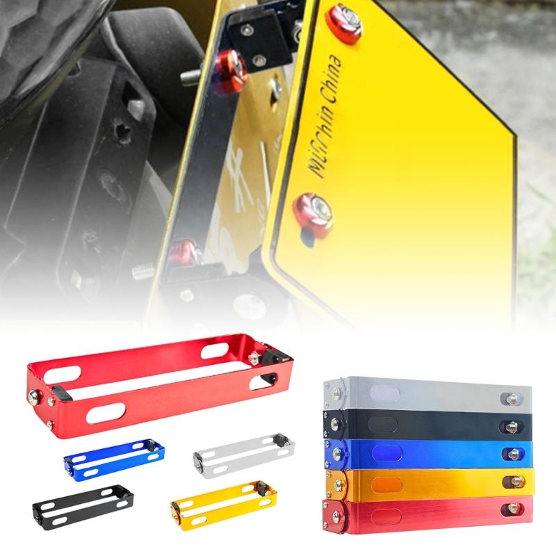 Adjustable Motorcycle License Plate Stand Multiple Angles Aluminum License Plate Brackets for Scooters & Electric Bikes