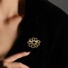 Women Brooch Smooth Surface Hollow Sun Flower Design Lapel Pin Non-Slip Buckle Scarf Badge Clothing Bags