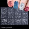 1Pc 3D Christmas Nail Stickers Gold Silver Colors Snowflakes Nail Decals Manicure Decor
