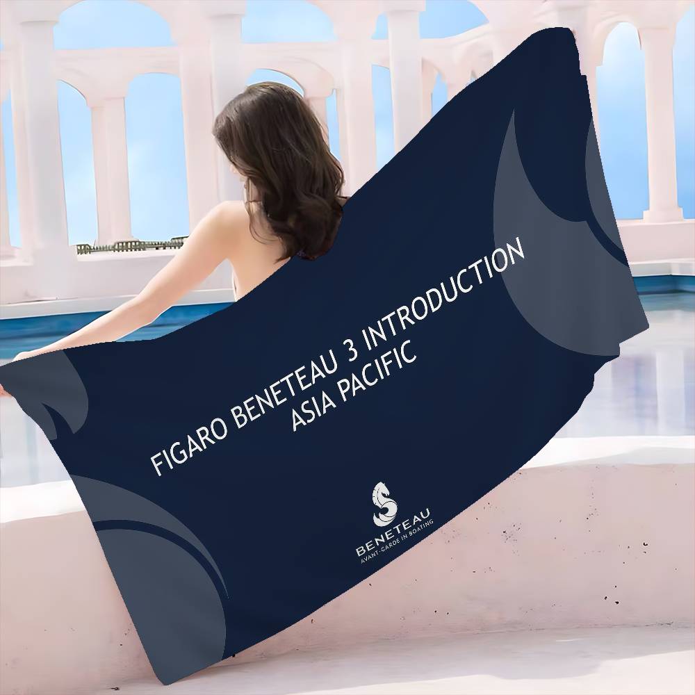 B-BENETEAUS Logo Beach Towel Colorful Bath Towels for Girl Microfiber Quick Dry Sand Free Beach Yoga Spa Gym Pool