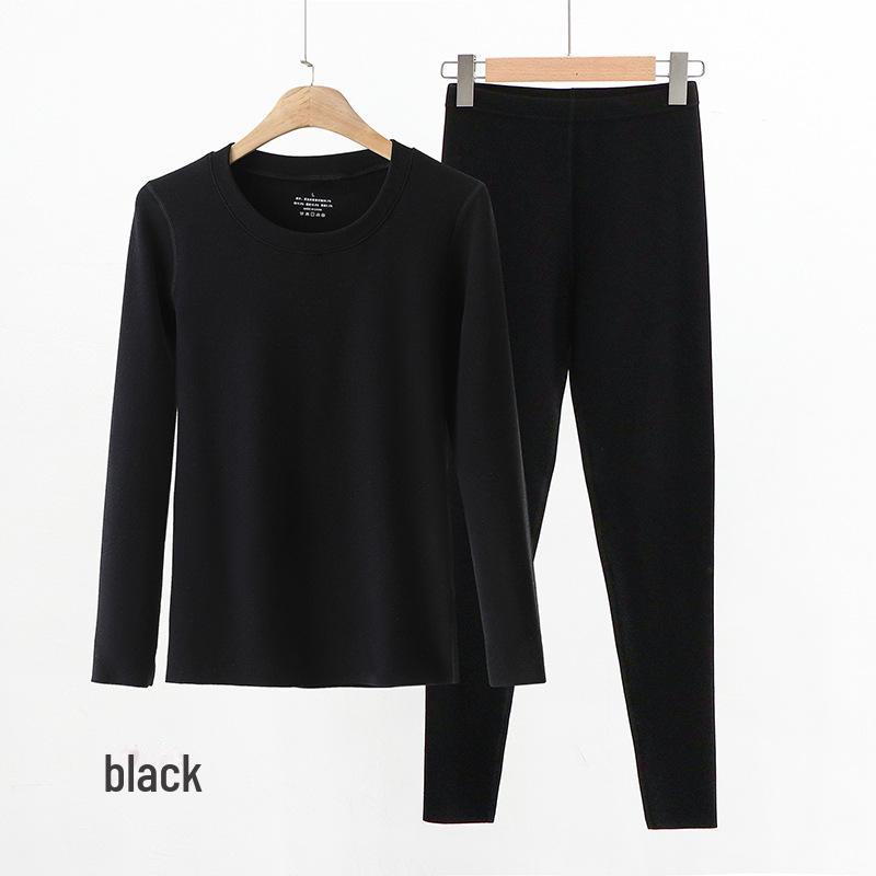 Women's Seamless Thermal Fleece Underwear Suit with Hyaluronic Acid - Slim Fit, Plus Size, Autumn Pants