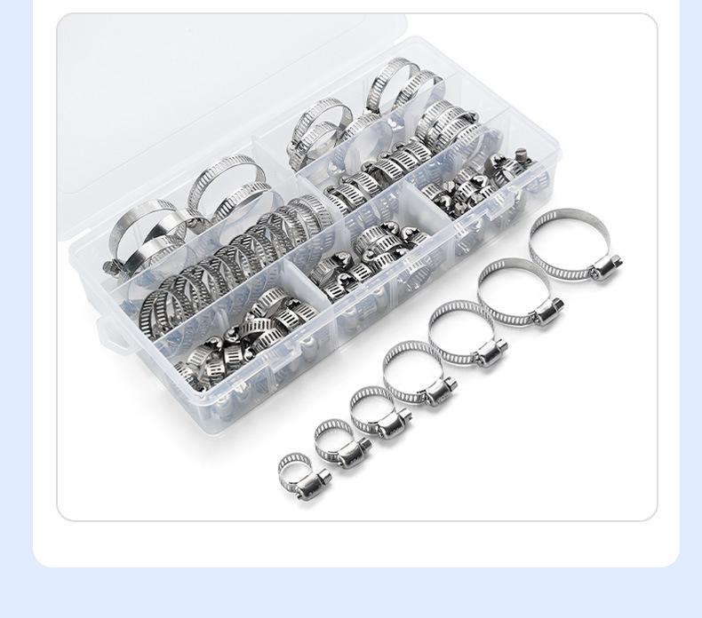 60-teiliges Set: 304 Edelstahl Amerikanische Schlauchschellen (6-38mm)