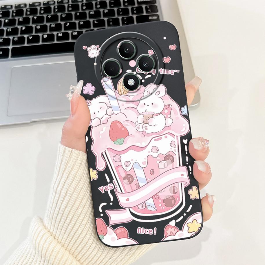 For OPPO Reno 12F 5G Case CPH2637 Lovely Panda Rabbit Liquid Silicone Durable Back Cover For OPPO Reno12F Reno12 FS F27 5G Coque