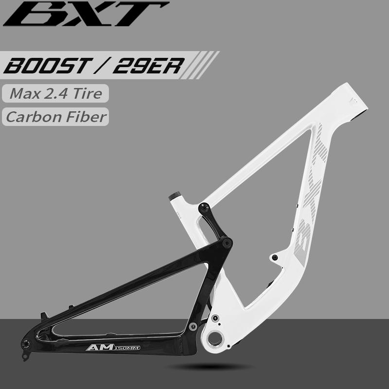 Telaio Full Suspension BXT 29er Boost, Telaio MTB in Fibra di Carbonio Gancio UDH, Boost 148x12mm, Escursione 100mm-120mm