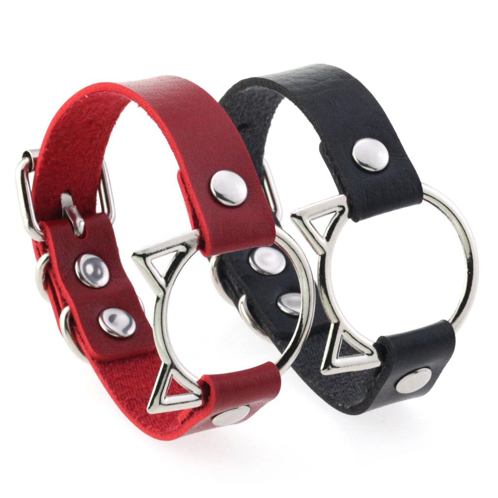 DIEZI Rock New Vintage Gothic PU Leather Wrap Bracelet For Women Men Punk Fashion Hip Hop Harajuku Cat Charm Bracelet Jewelry
