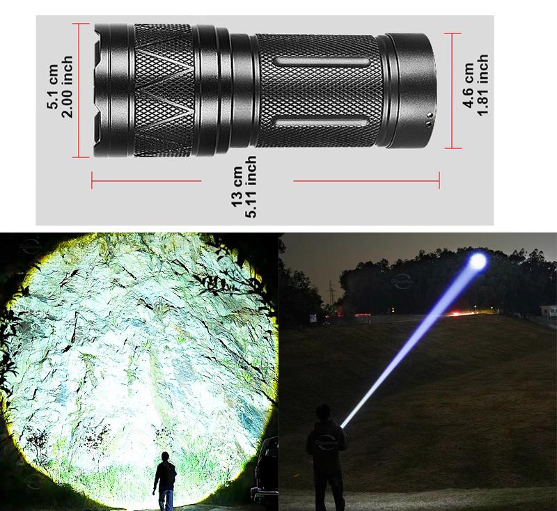 Lanternă cu LED-uri de mare putere 2025 Lanterne portabile de urgență în aer liber, lanternă super luminoasă, 1000 m, lanternă cu zoom reîncărcabilă