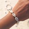 Boho Cowrie Shell Necklace Bracelet Set, Ocean Beach Hawaii Jewelry for Women