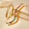 Waterproof Stainless Steel Bracelet, Gold Plated Layered Link Bangle for Women Handmade Wrist Jewely