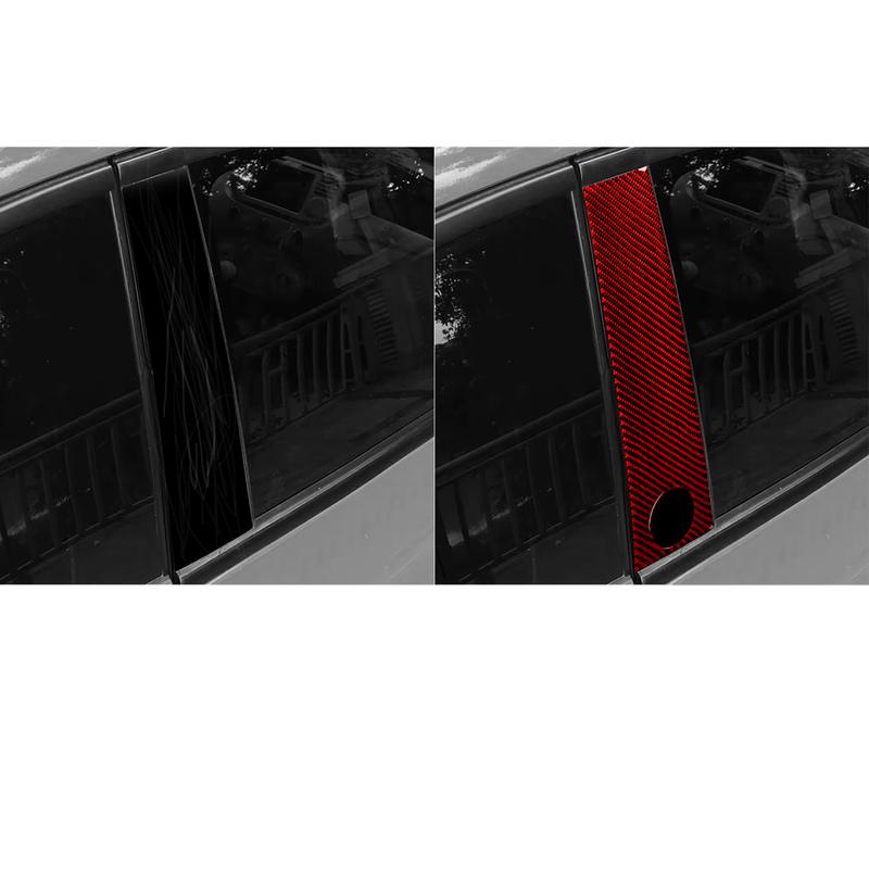 External Door B-pillar Decorative Real Carbon Fiber Stickers Car External Accessories For Fiat 500 For Abarth 595 695 2008-