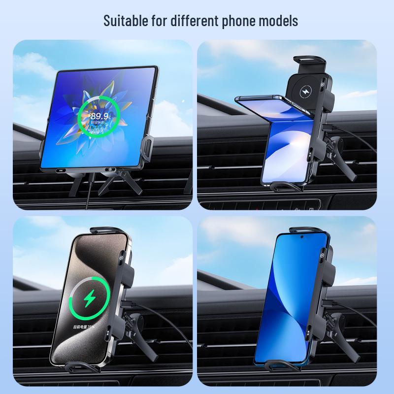 Foldable Screen Wireless Fast Charging Car Holder for Huawei & Samsung Z Fold 6