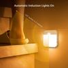 Motion Sensor Light USB Night Light LED Lamp With Switch Rechargeable Inductor Lights For Kitchen Stairs Hallway Closet Bedroom