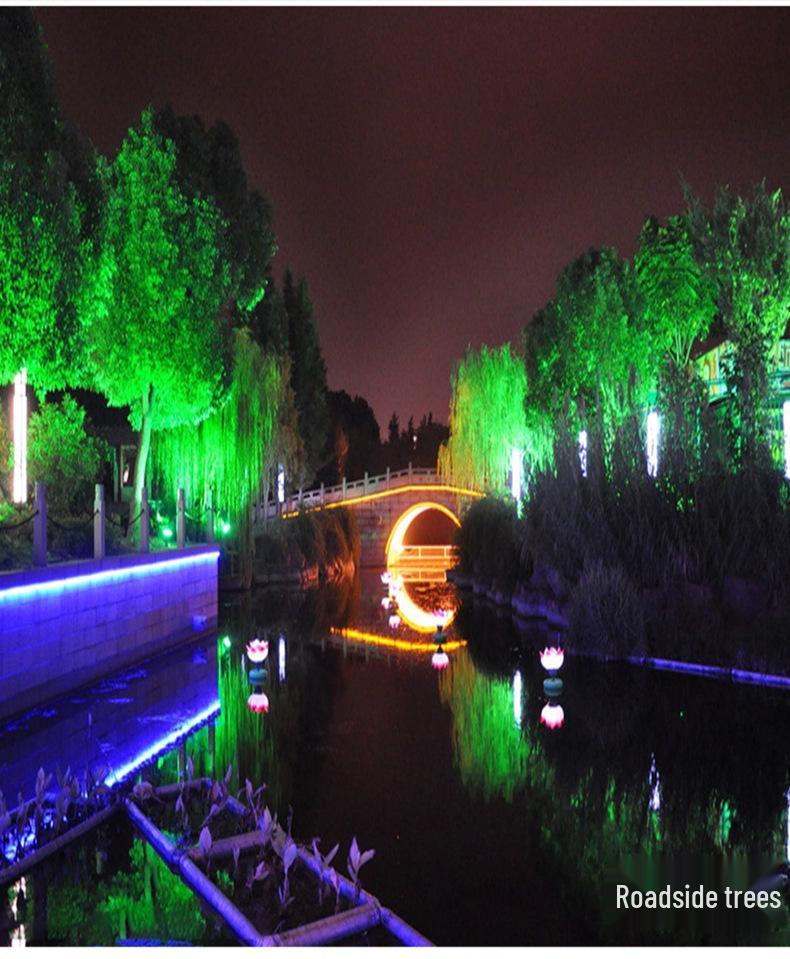 Seven-Color RGB LED Waterproof Floodlight for Landscape and Courtyard Lighting