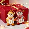 Farmhouse Style Christmas Decor Snowman Wooden Ornaments 2D Flat Vintage Xmas Tree Hanging Hand Painted Holiday Decoration Cute Winter Ornament for