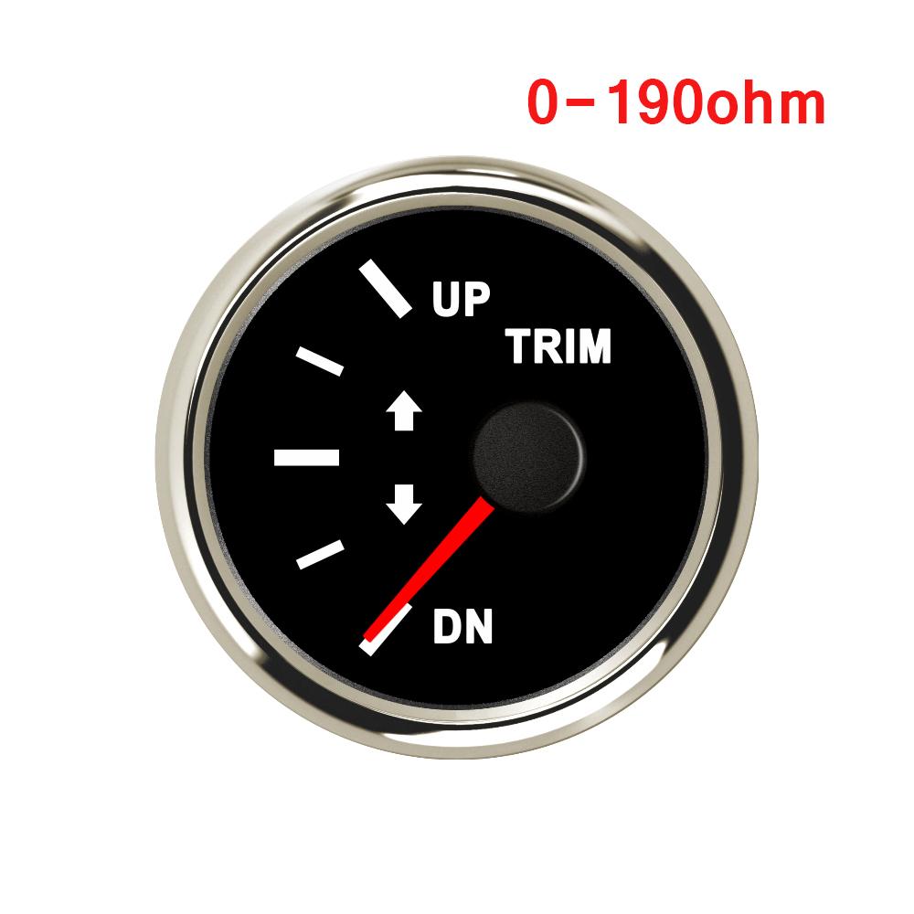 Boat Trim Gauge 52MM Marine Trim Tilt Indicator for Inboard Outboard Engine Yacht UP DN Trim Gauge 0-190ohm/160-10Ohm Custom