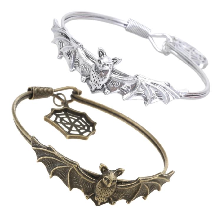 Stilvolles Fledermaus-Armband Legierung Festival Armreif Halloween-Accessoire Modisches Armband für Party- und Festival-Outfits