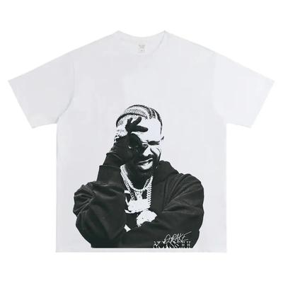 Herren Kurzarm-T-Shirt Bedruckt Vom Amerikanischen Rapper Drake Reine Baumwolle Locker Kurzärmelig 2026 Oberteile T-Shirts
