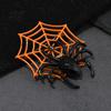 Horror Theme Jewelry Halloween Spider Web Brooch, Rhinestone Badge Accessories, Holiday Lapel Scarves Decorative Pins Pin for Jackets Sweaters