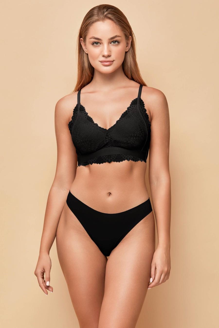 

Комплект білизни: бюстгальтер з м якою чашкою і трусики бразилиана Anabel Arto (76471) 75B-C/M прозорий колір чорний