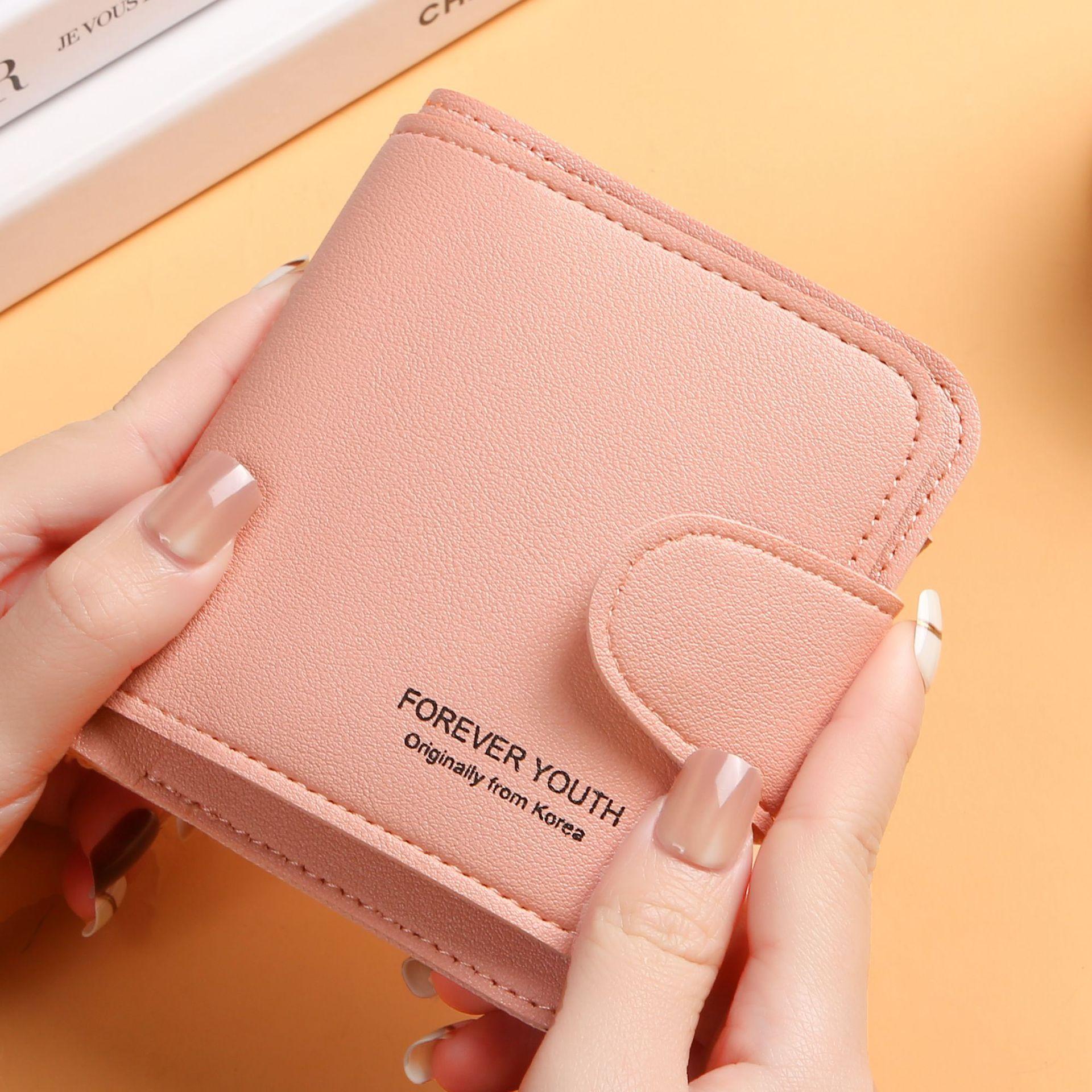 

Женские кошельки красные черные маленькие мини-кошельки с застежкой-молнией и держателем для карт с кожаной пряжкой розовый