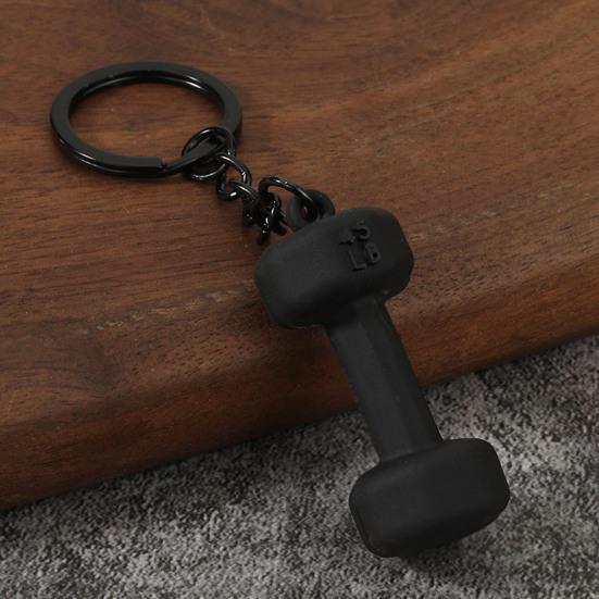 2Pcs Keychain Pendant Zinc Alloy Texture Dumbbell Charm Lightweight Portable Key Holder Backpack Bag Accessory