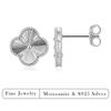 S925 Silver Clover Stud Earrings Exquisite Textured Craft Fine Jewelry Lucky Romantic Daily Gift for Women