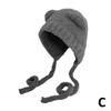 Cute Girl Knit Ear Protection Hat Bear Women Earmuffs Cap Woolen Crochet Bonnet Solid Color Hood Beanies Winter Warm Headgear
