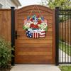 Patriotics Door Decoration Sign 4th of July Wreath for Front Door Hanger Memorial Day Wooden Hanging Sign Wood Plaque