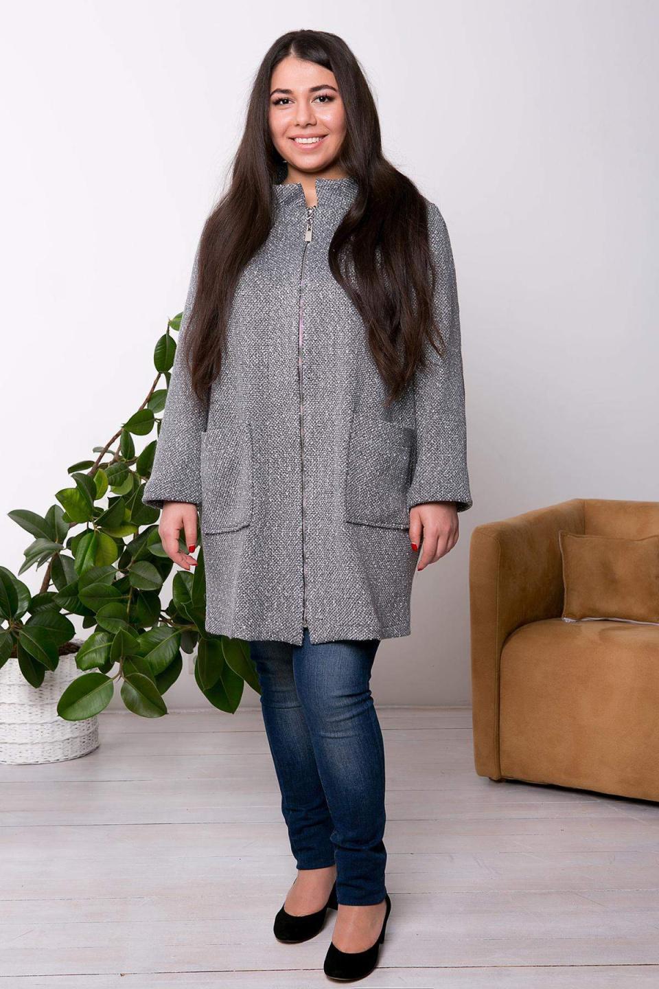 

Напівпальто-кардиган без підкладки Tatiana Дора 5XL сірий