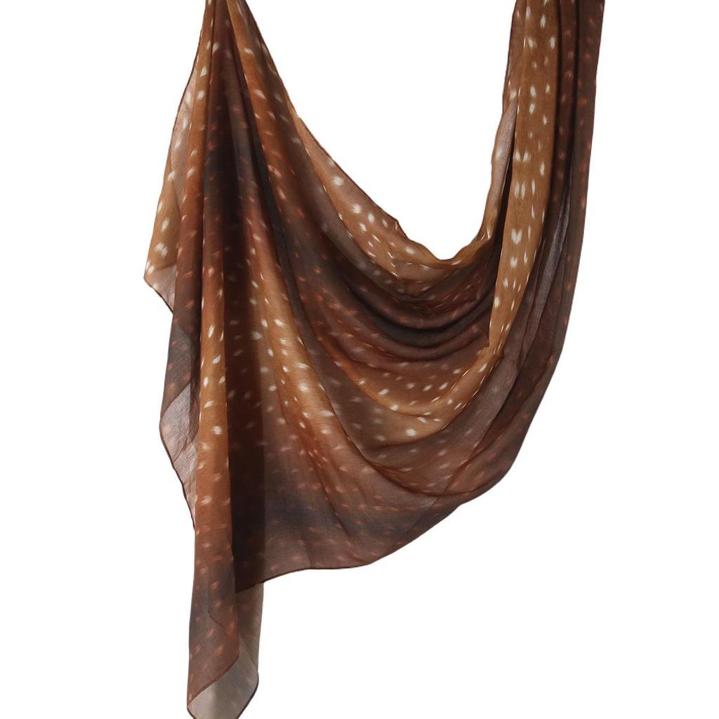 "Ethnic Watercolor Modal Cotton Shawl Satin Print Scarf for Women"