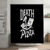 Spooky Pizza Horror Shower Curtain Gothic Creepy Food Art Bathroom Decor Halloween Gift Unique Design Home Textile
