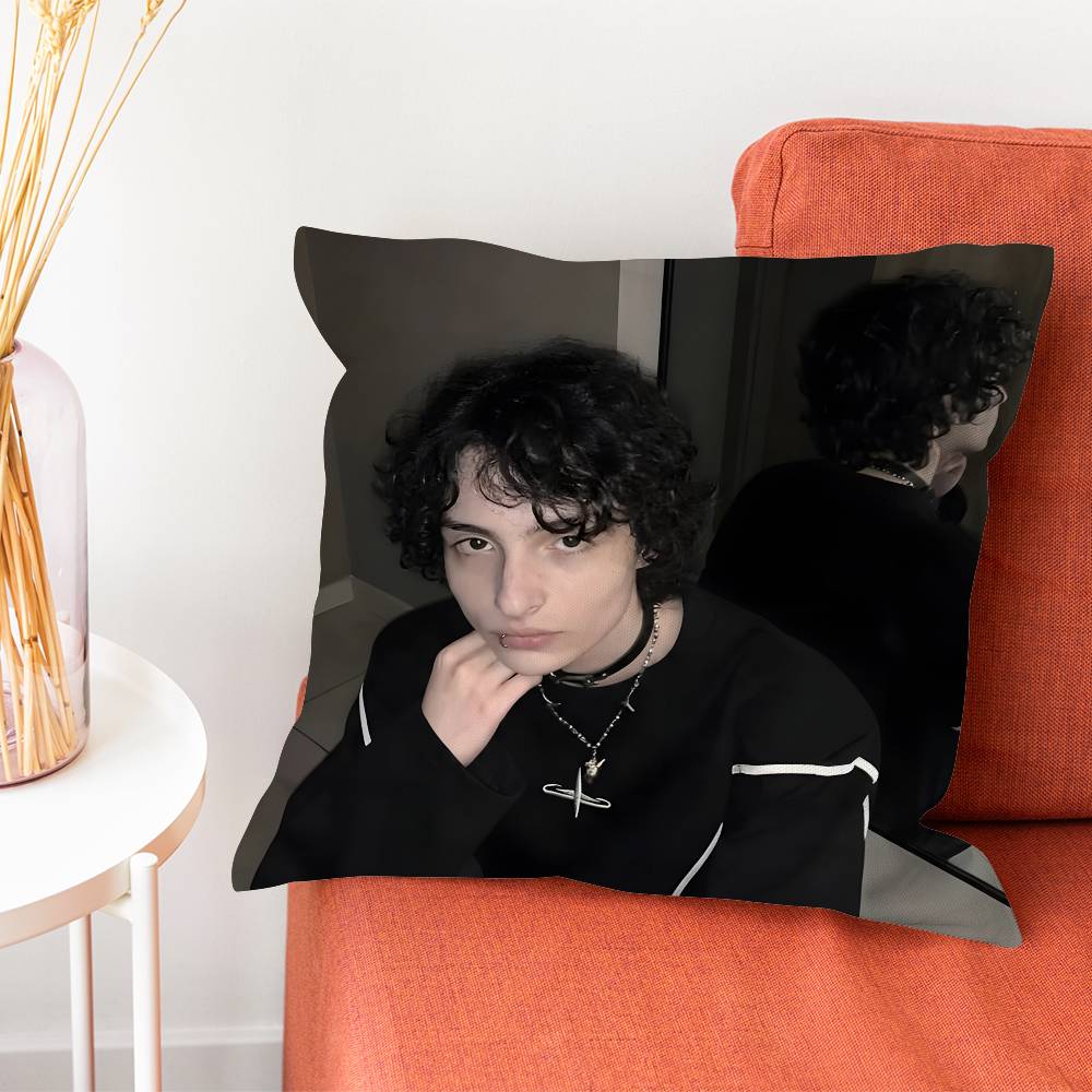 FFinn Wolfhard Mike Stranger Pillow Case Plush Fabric Soft DoubleSided Printed Sofa Warm Winter Home Gift Cushion Cover