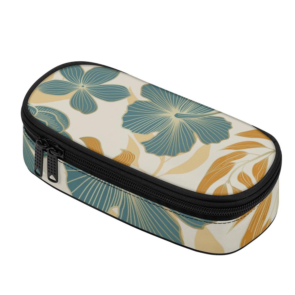 Pencil Case Classic Design 300D Polyester Zip Around Closure with Main Compartment Mesh Pocket and Pen Slots for Everyday Study