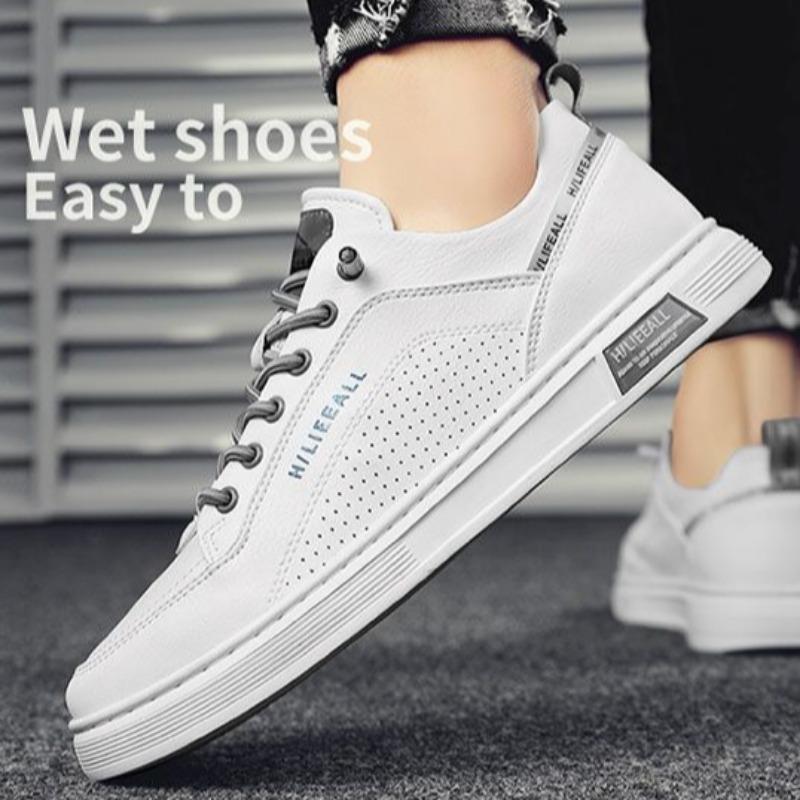 Klassische Herren Weiße Freizeitschuhe Sommer Neu Atmungsaktiv Anti-Geruch Sneaker Slipper Outdoor Fahren Laufen Tennisschuhe Ballerinas Schuh