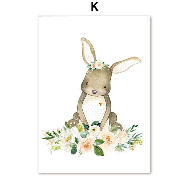 Rainbow Deer Fox Bear Posters Prints Pictures Canvas Boho Art Nursery Wall Decoration Home Paintings Baby Kids For Living Room No Frame