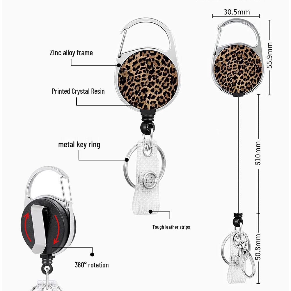 Durable Scratch-Resistant Hard Shell ID Card Holder with Metal Back Clip Lanyard for Employee or Student Badges.