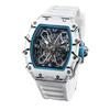Vibrant Wine Barrel Shape Quartz Watch with Carbon Fiber Hollow Design for Men