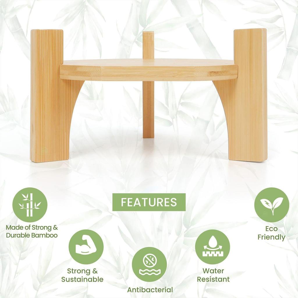 Bamboo Stand - Juice Dispenser Stand with Sturdy Legs,Non-Slip Bushes & Flat Base Detachable Water Dispenser,Mason Jar,Glass
