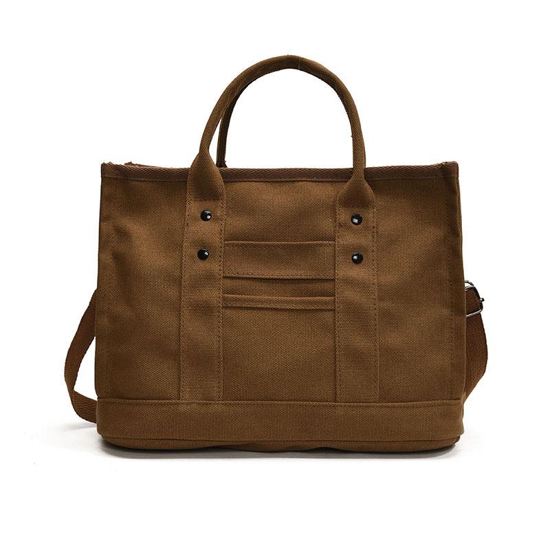 Large Capacity Bag Versatile Casual Canvas Shoulder Bag Internet Celebrity Handbag College Student Fashion Tote Bag Small Square Bag