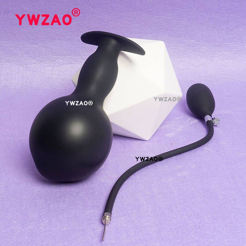 YWZAO Inflatable Anal Plug Silicone Double Ball Wearable G52