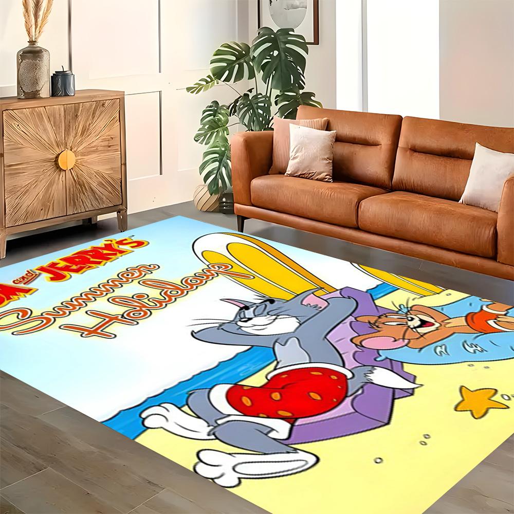 Tom And Jerry Party rug for living rooms, bedrooms, home décor, and as gifts.