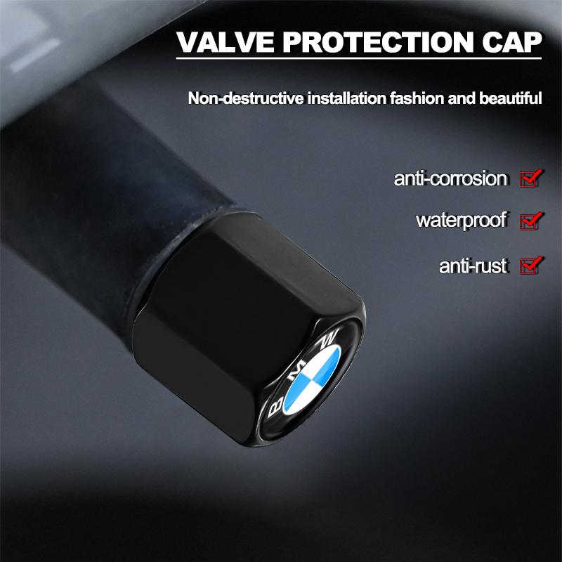Car Tire Valve Cover With Keychain car Modified Accessories For BMW E60 E46 E39 E38 E90 E36 F30 E30 E31 E34 F10 F20 E87 E92 E91 E53 E70 X1 X5 X3 X6