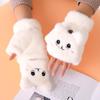Women Winter Fur Rabbit Mittens fingerless Gloves Plush Warm Glove Winter Soft Thick Gloves for Women Girl Flexible Half Finger