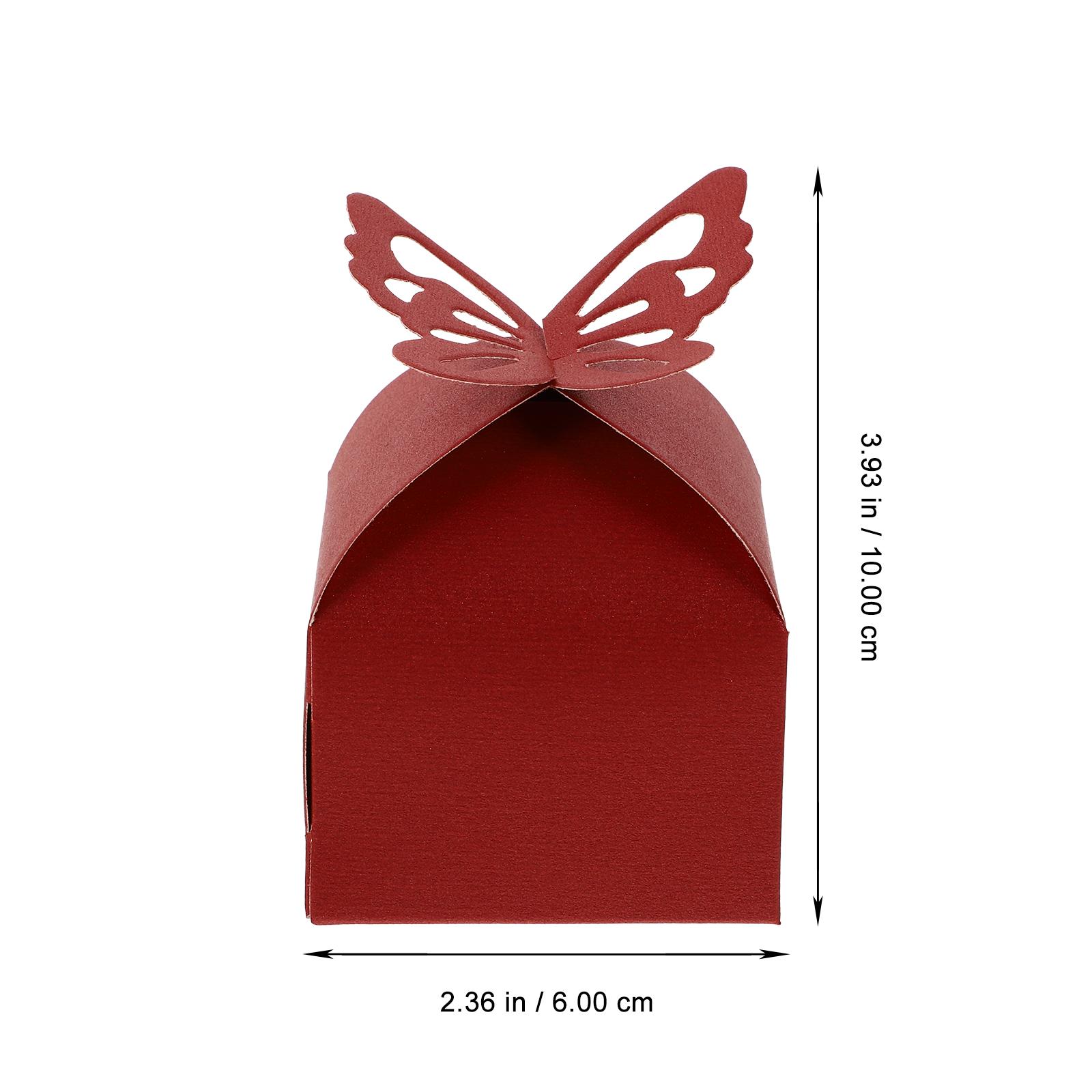 

50Pcs Hollow-Out Butterfly Wedding Candy Boxes Premium Craft Paper Gift Holders for Bridal Showers Party Favors Decor other червоний
