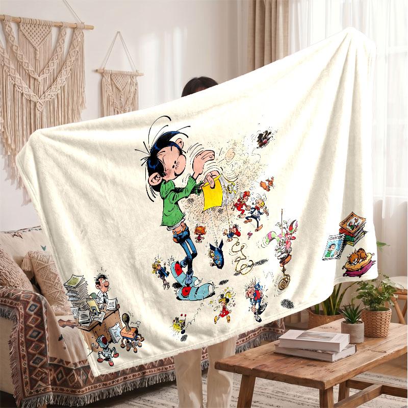 Warm Flannel BlanketGaston Lagaffe Soft Cozy Throw Blanket for Bedroom Couch