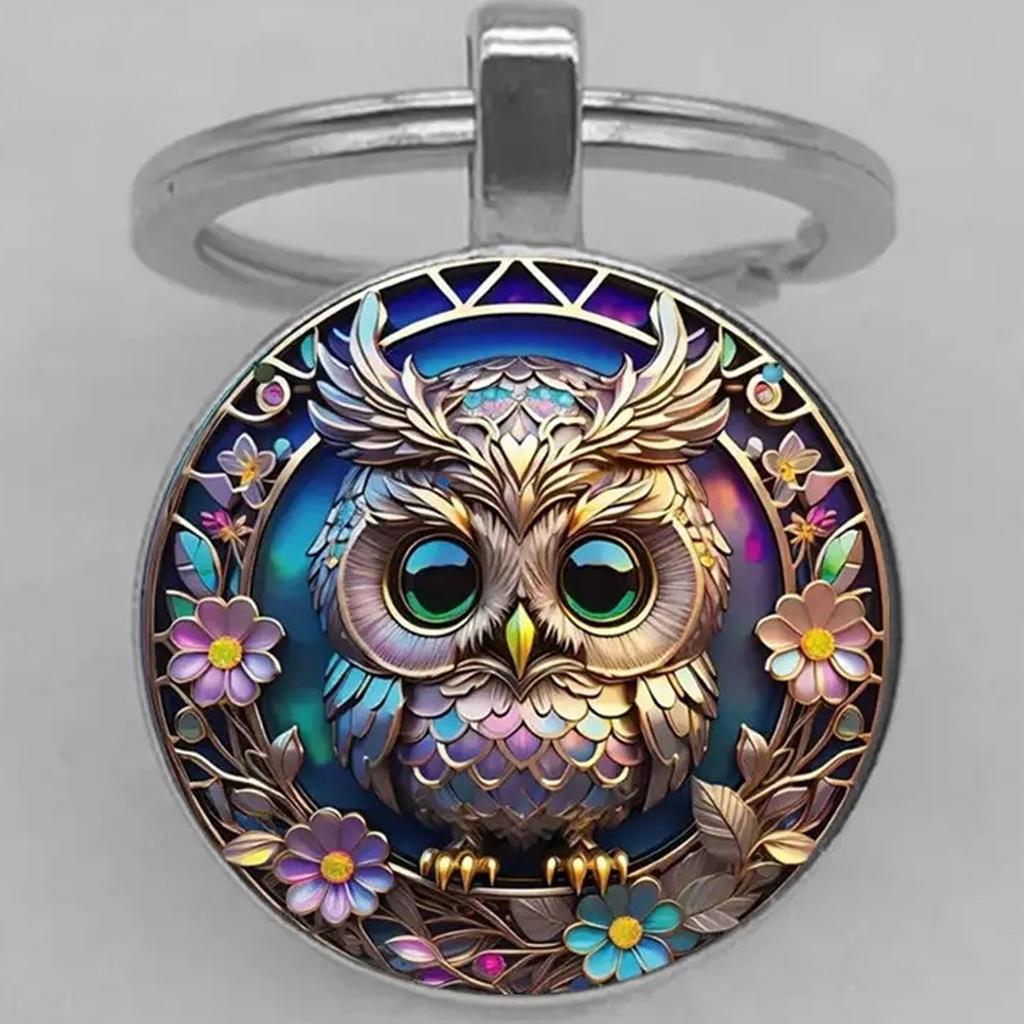 Multi Purpose Owl Pendant Keychain Stylish Alloy Key Ring Decorative Accessory For Convenient Daily Use