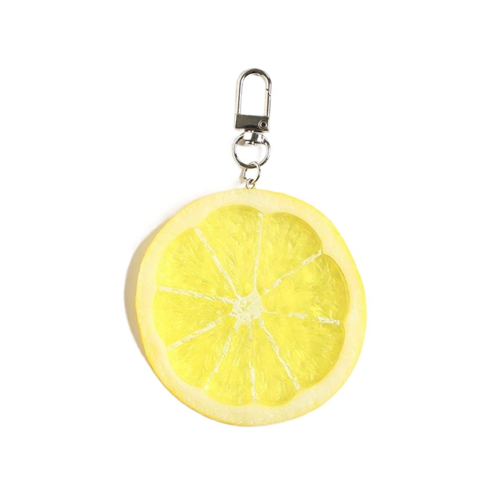 Food Hot-dog Pendant Orange Slice Simulation Food Key Ring Cute Lemon Slice Key Chain  Girls