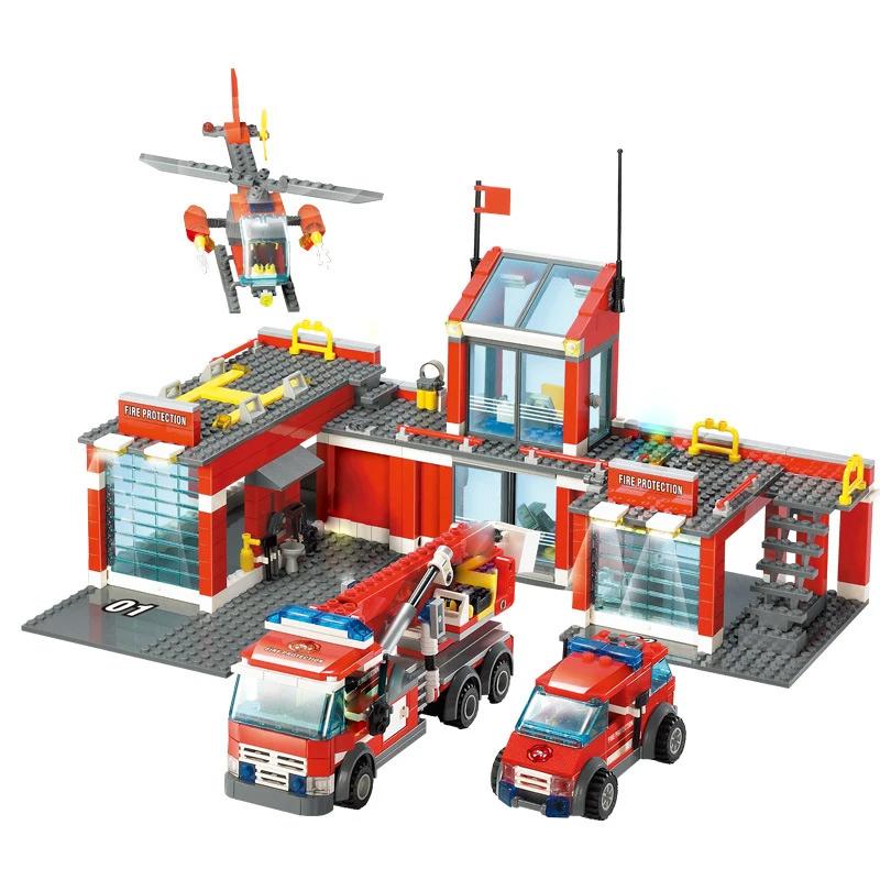 City Series FeuerwehrwagenDepartment Creative Bausteine Rettung Pädagogisches Kinderspielzeug Geschenk City Gruppe
