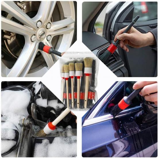 10PCS DUALSHINE Car Auto Detailing Brush Set, Auto Detailing Brushes Cleaner Car Detailing Brushes Exterior, Car Interior Brush For Detailing Cars
